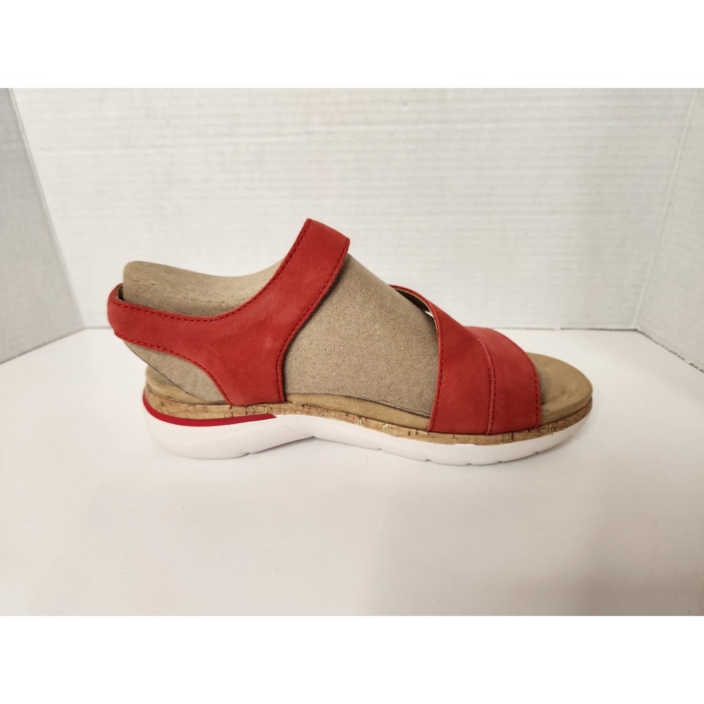 EARTH Womens US 8W Roni Casual Strappy Flat Sandal Comfort Cushioned Red New - Picture 4 of 11